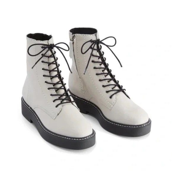 SCHUTZ Shoes - SCHUTZ White Lace Up Mckenzie Bootie